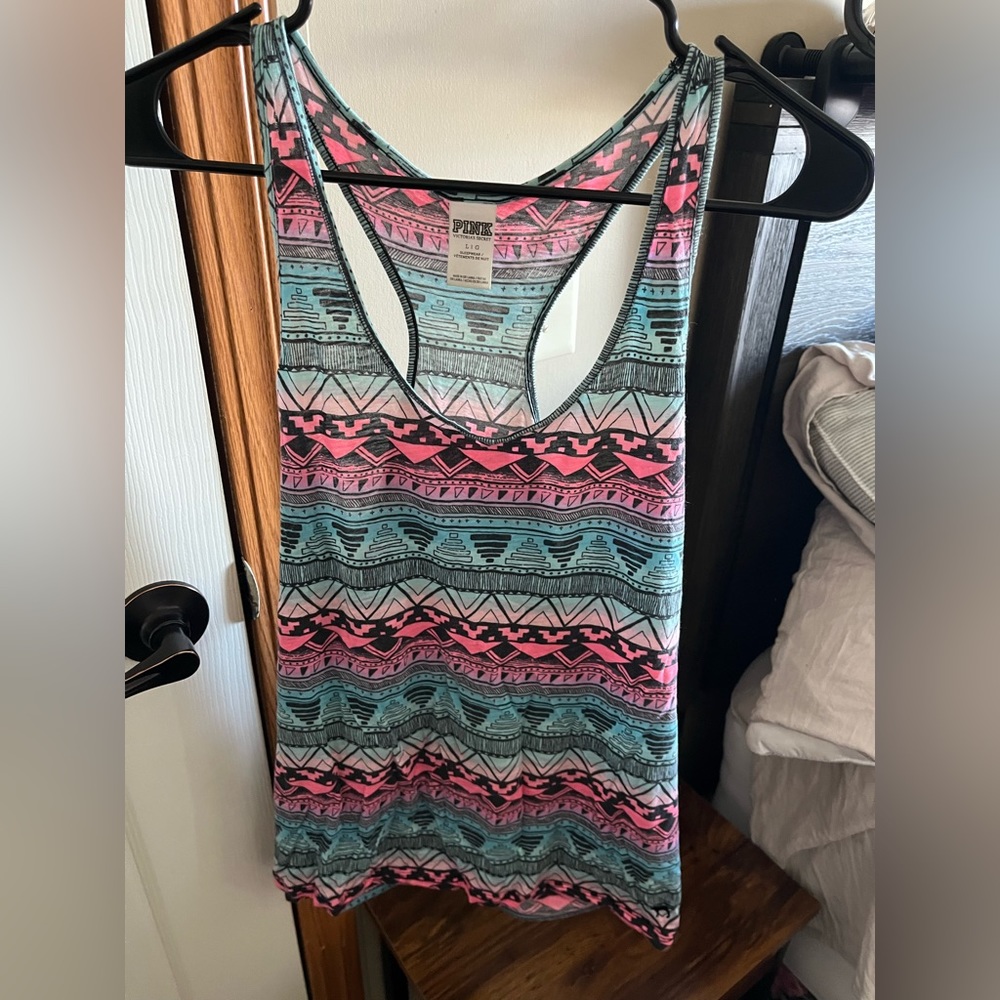 PINK Aztec print tank top